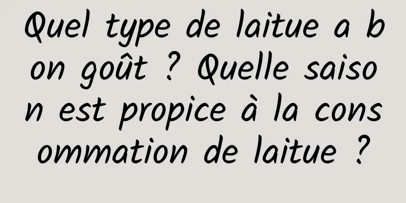 Quel type de laitue a bon goût ? Quelle saison est propice à la consommation de laitue ?