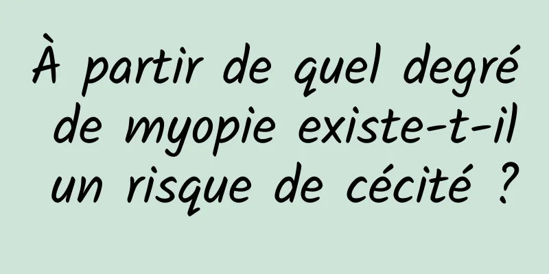 À partir de quel degré de myopie existe-t-il un risque de cécité ?