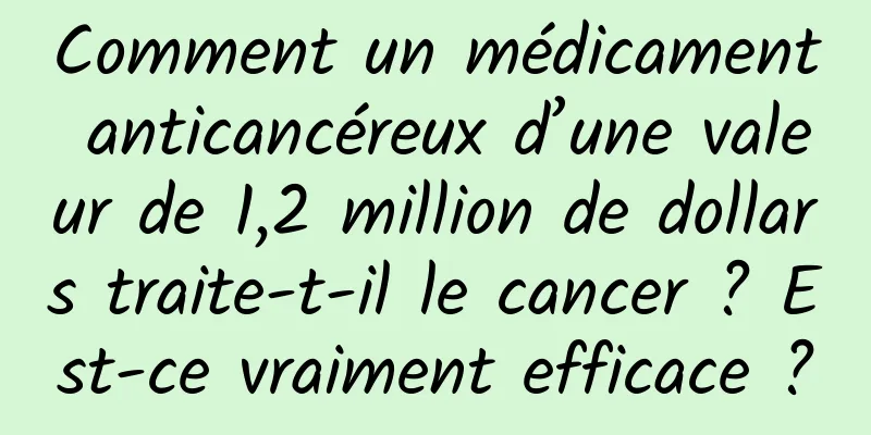 Comment un médicament anticancéreux d’une valeur de 1,2 million de dollars traite-t-il le cancer ? Est-ce vraiment efficace ?