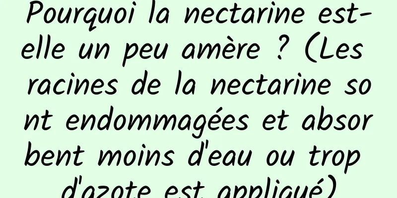 Pourquoi la nectarine est-elle un peu amère ? (Les racines de la nectarine sont endommagées et absorbent moins d'eau ou trop d'azote est appliqué)