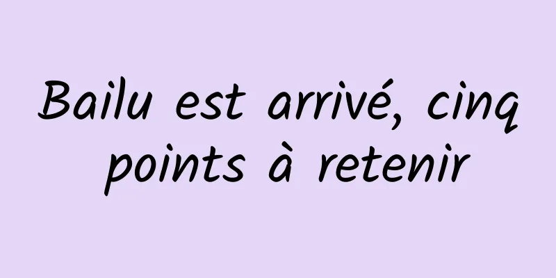 Bailu est arrivé, cinq points à retenir