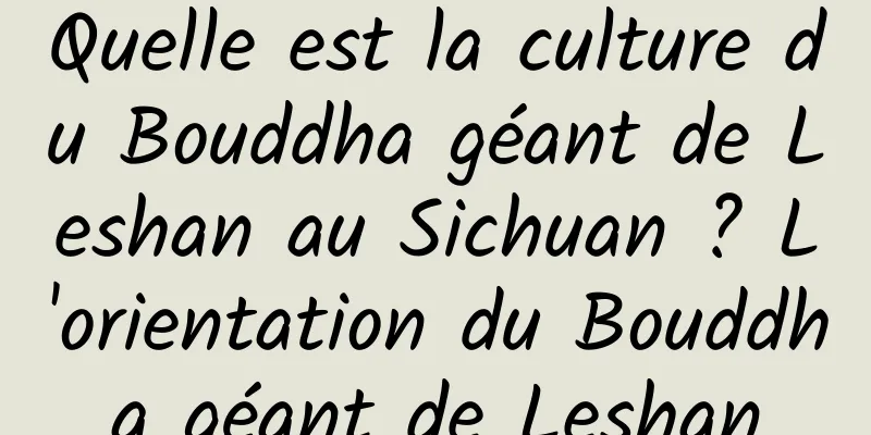 Quelle est la culture du Bouddha géant de Leshan au Sichuan ? L'orientation du Bouddha géant de Leshan