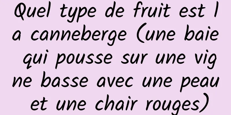 Quel type de fruit est la canneberge (une baie qui pousse sur une vigne basse avec une peau et une chair rouges)