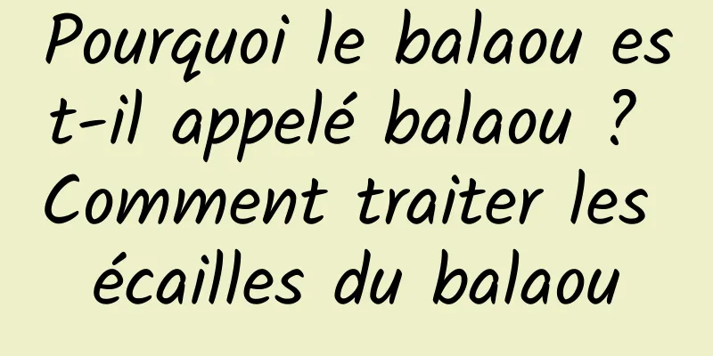 Pourquoi le balaou est-il appelé balaou ? Comment traiter les écailles du balaou