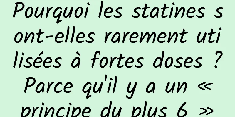 Pourquoi les statines sont-elles rarement utilisées à fortes doses ? Parce qu'il y a un « principe du plus 6 »