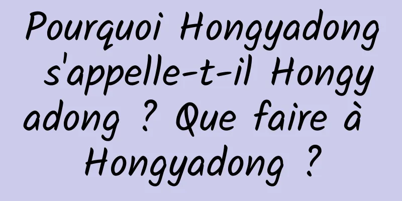 Pourquoi Hongyadong s'appelle-t-il Hongyadong ? Que faire à Hongyadong ?