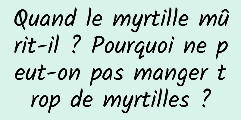 Quand le myrtille mûrit-il ? Pourquoi ne peut-on pas manger trop de myrtilles ?