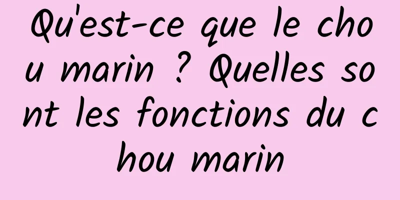 Qu'est-ce que le chou marin ? Quelles sont les fonctions du chou marin
