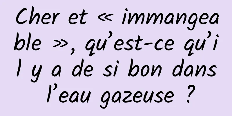 Cher et « immangeable », qu’est-ce qu’il y a de si bon dans l’eau gazeuse ?
