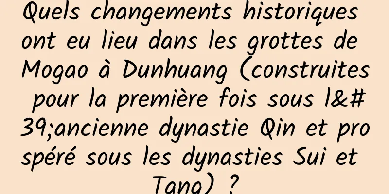 Quels changements historiques ont eu lieu dans les grottes de Mogao à Dunhuang (construites pour la première fois sous l'ancienne dynastie Qin et prospéré sous les dynasties Sui et Tang) ?