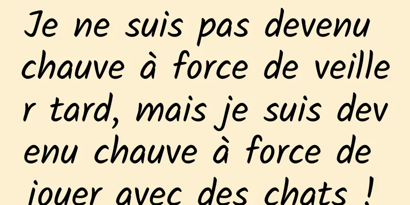 Je ne suis pas devenu chauve à force de veiller tard, mais je suis devenu chauve à force de jouer avec des chats !