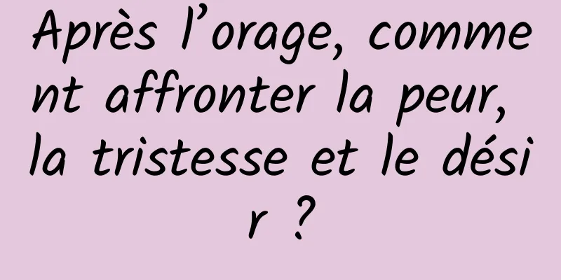 Après l’orage, comment affronter la peur, la tristesse et le désir ?