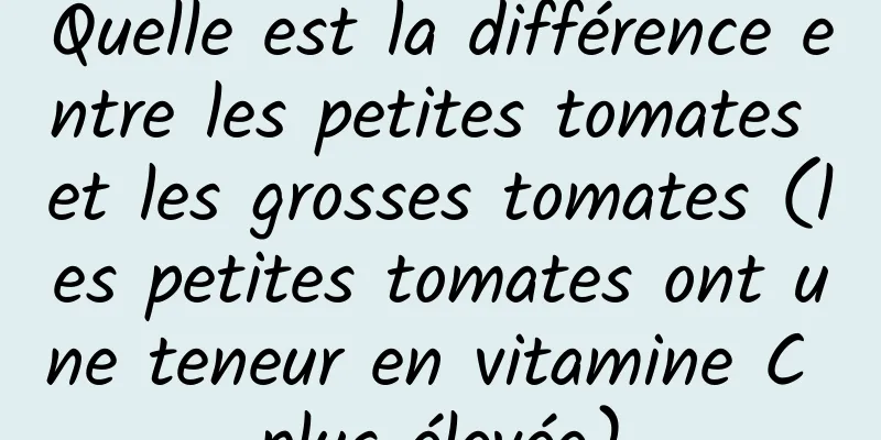 Quelle est la différence entre les petites tomates et les grosses tomates (les petites tomates ont une teneur en vitamine C plus élevée)