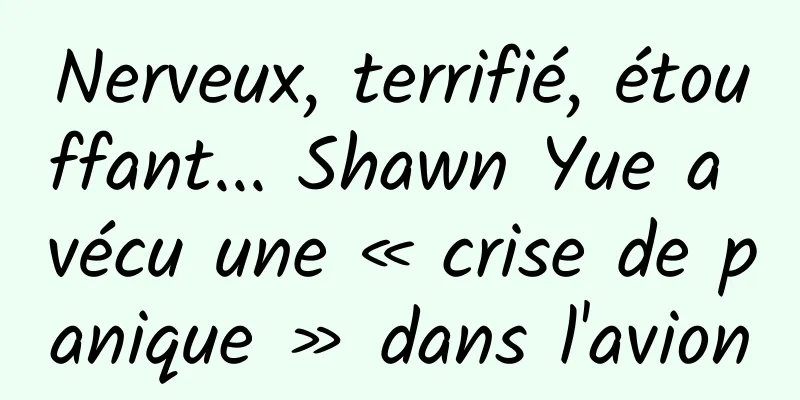 Nerveux, terrifié, étouffant... Shawn Yue a vécu une « crise de panique » dans l'avion