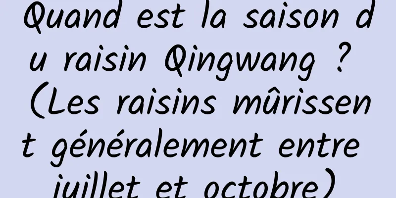 Quand est la saison du raisin Qingwang ? (Les raisins mûrissent généralement entre juillet et octobre)