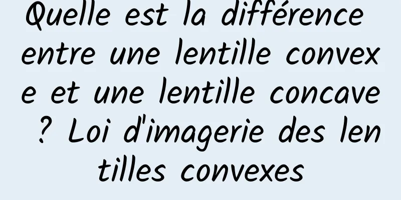 Quelle est la différence entre une lentille convexe et une lentille concave ? Loi d'imagerie des lentilles convexes