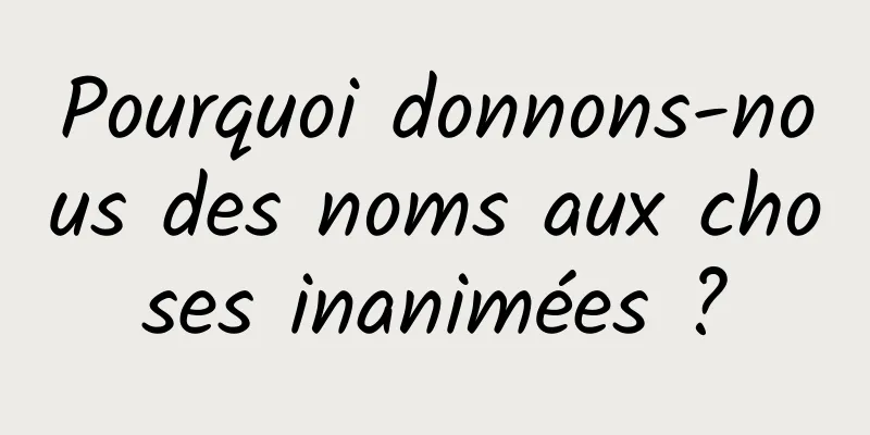 Pourquoi donnons-nous des noms aux choses inanimées ?