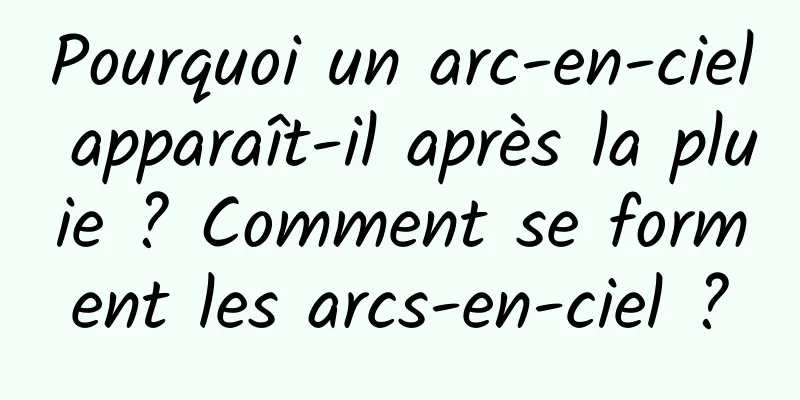 Pourquoi un arc-en-ciel apparaît-il après la pluie ? Comment se forment les arcs-en-ciel ?