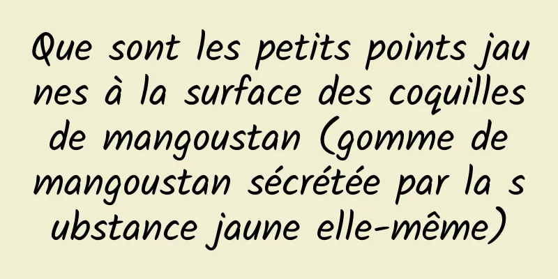 Que sont les petits points jaunes à la surface des coquilles de mangoustan (gomme de mangoustan sécrétée par la substance jaune elle-même)