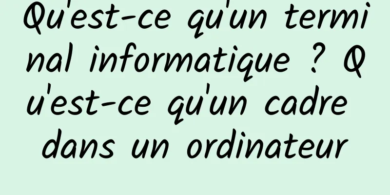 Qu'est-ce qu'un terminal informatique ? Qu'est-ce qu'un cadre dans un ordinateur