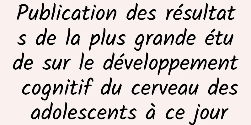 Publication des résultats de la plus grande étude sur le développement cognitif du cerveau des adolescents à ce jour
