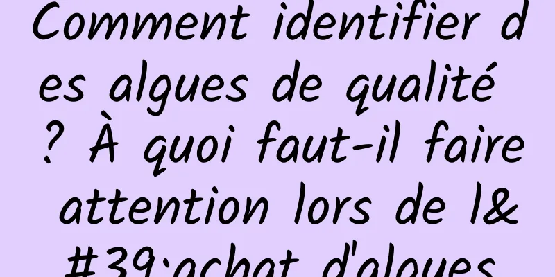 Comment identifier des algues de qualité ? À quoi faut-il faire attention lors de l'achat d'algues