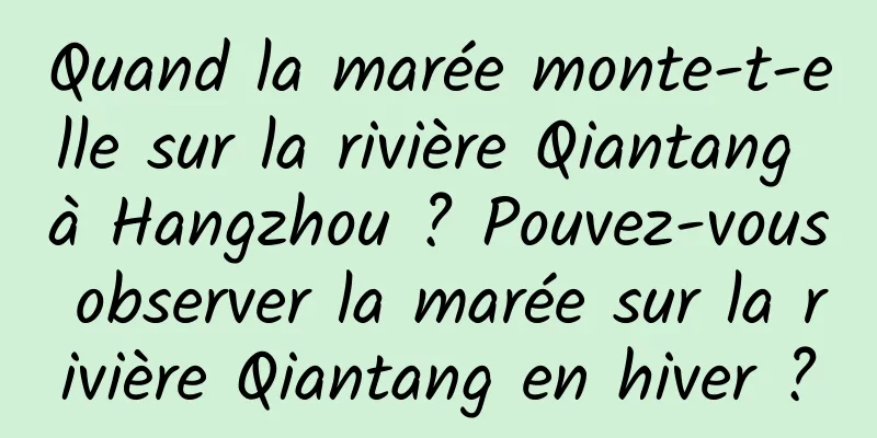 Quand la marée monte-t-elle sur la rivière Qiantang à Hangzhou ? Pouvez-vous observer la marée sur la rivière Qiantang en hiver ?