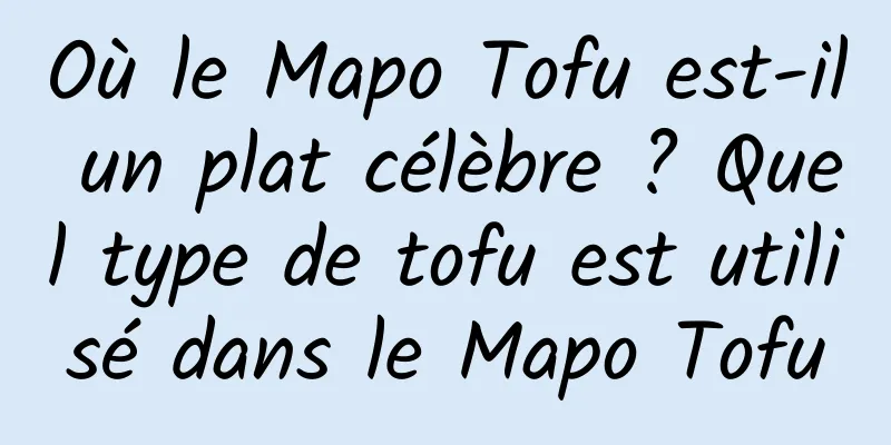 Où le Mapo Tofu est-il un plat célèbre ? Quel type de tofu est utilisé dans le Mapo Tofu