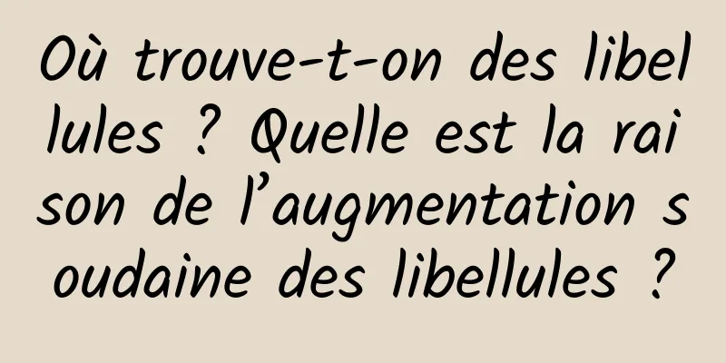 Où trouve-t-on des libellules ? Quelle est la raison de l’augmentation soudaine des libellules ?