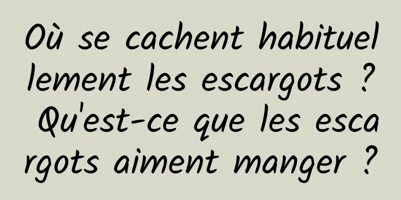 Où se cachent habituellement les escargots ? Qu'est-ce que les escargots aiment manger ?