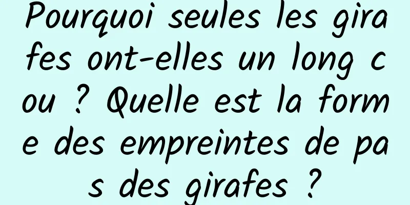 Pourquoi seules les girafes ont-elles un long cou ? Quelle est la forme des empreintes de pas des girafes ?