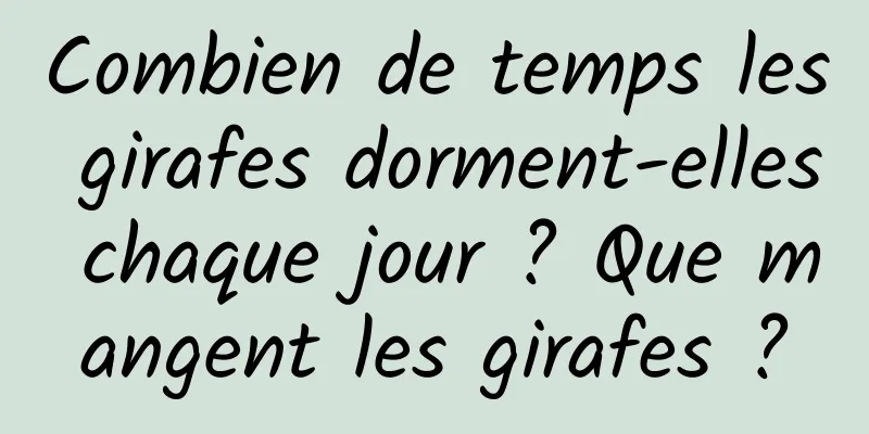 Combien de temps les girafes dorment-elles chaque jour ? Que mangent les girafes ?