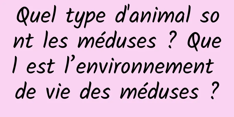 Quel type d'animal sont les méduses ? Quel est l’environnement de vie des méduses ?