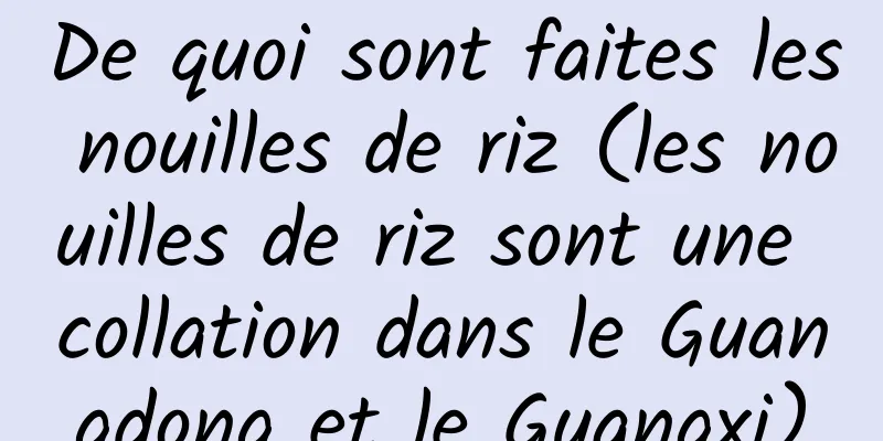 De quoi sont faites les nouilles de riz (les nouilles de riz sont une collation dans le Guangdong et le Guangxi)