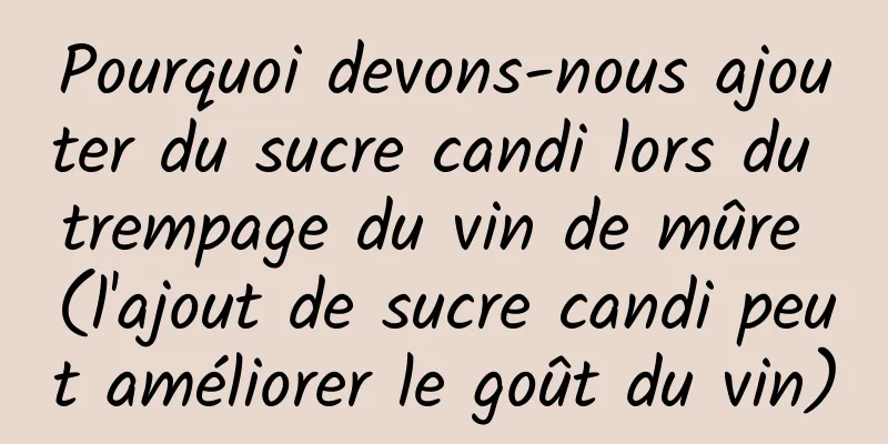 Pourquoi devons-nous ajouter du sucre candi lors du trempage du vin de mûre (l'ajout de sucre candi peut améliorer le goût du vin)