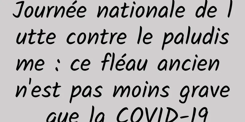 Journée nationale de lutte contre le paludisme : ce fléau ancien n'est pas moins grave que la COVID-19