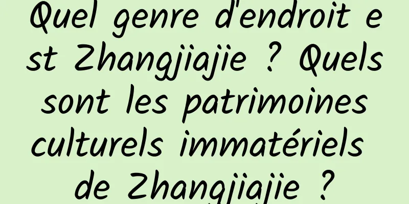 Quel genre d'endroit est Zhangjiajie ? Quels sont les patrimoines culturels immatériels de Zhangjiajie ?