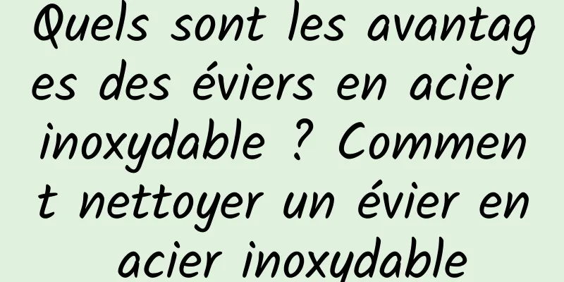 Quels sont les avantages des éviers en acier inoxydable ? Comment nettoyer un évier en acier inoxydable