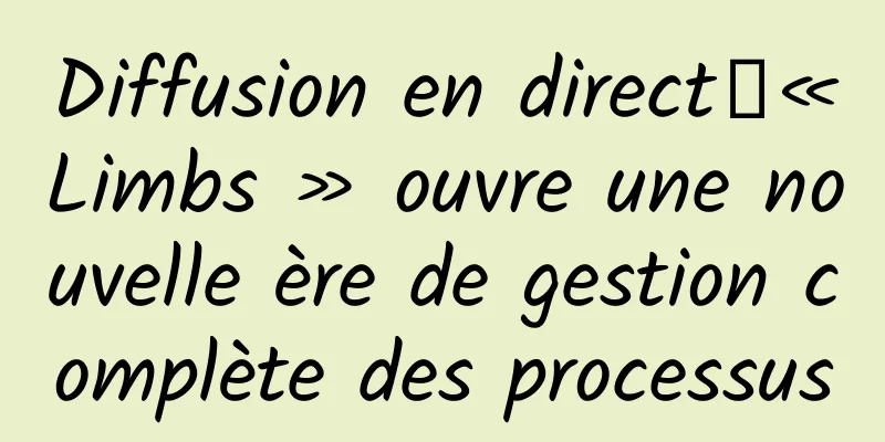 Diffusion en direct｜« Limbs » ouvre une nouvelle ère de gestion complète des processus