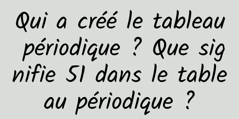 Qui a créé le tableau périodique ? Que signifie 51 dans le tableau périodique ?