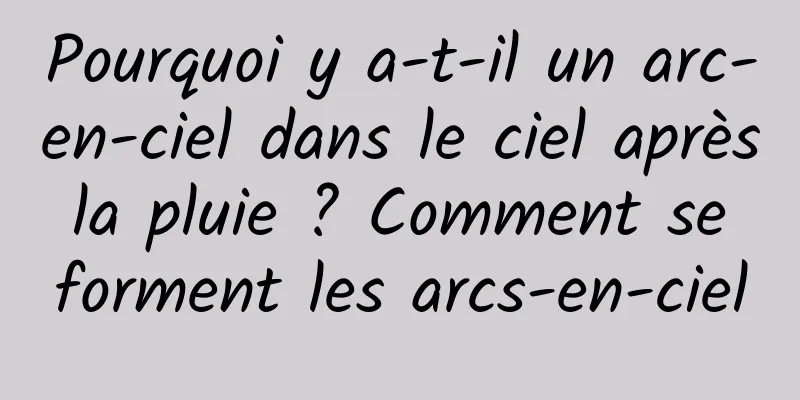 Pourquoi y a-t-il un arc-en-ciel dans le ciel après la pluie ? Comment se forment les arcs-en-ciel