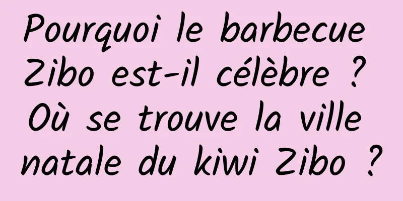 Pourquoi le barbecue Zibo est-il célèbre ? Où se trouve la ville natale du kiwi Zibo ?