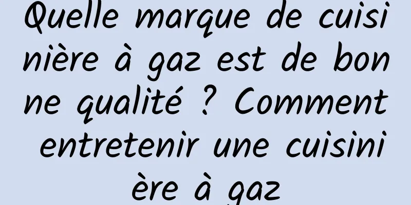 Quelle marque de cuisinière à gaz est de bonne qualité ? Comment entretenir une cuisinière à gaz