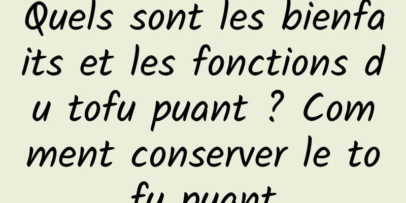 Quels sont les bienfaits et les fonctions du tofu puant ? Comment conserver le tofu puant