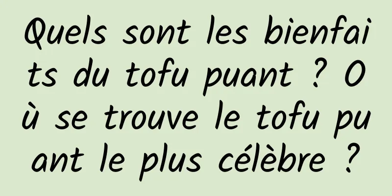 Quels sont les bienfaits du tofu puant ? Où se trouve le tofu puant le plus célèbre ?
