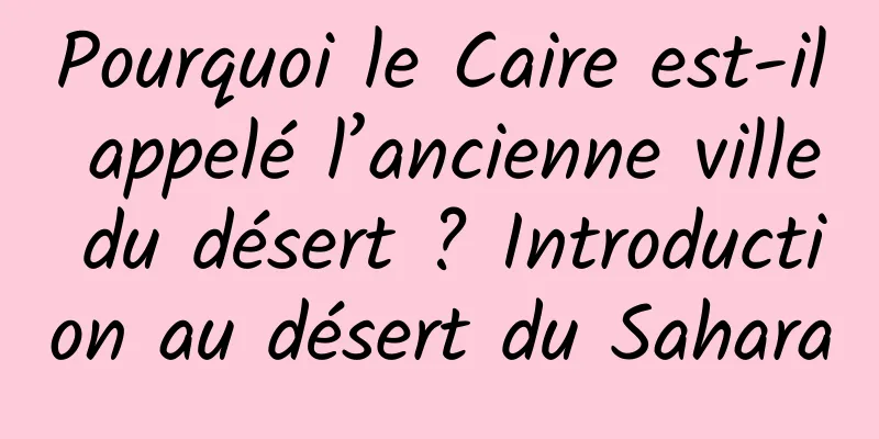 Pourquoi le Caire est-il appelé l’ancienne ville du désert ? Introduction au désert du Sahara