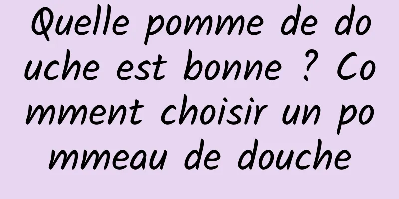 Quelle pomme de douche est bonne ? Comment choisir un pommeau de douche