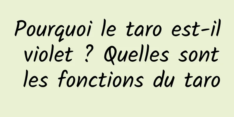 Pourquoi le taro est-il violet ? Quelles sont les fonctions du taro