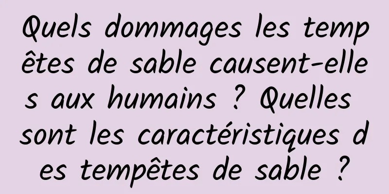 Quels dommages les tempêtes de sable causent-elles aux humains ? Quelles sont les caractéristiques des tempêtes de sable ?