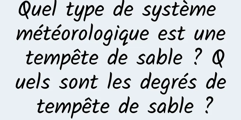 Quel type de système météorologique est une tempête de sable ? Quels sont les degrés de tempête de sable ?